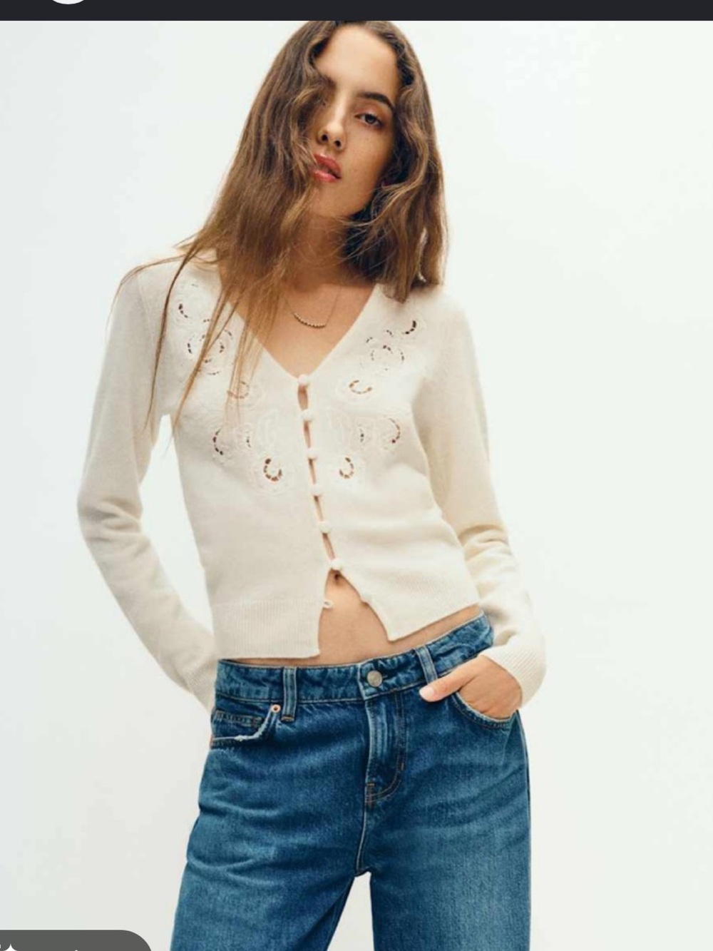 Reformation Lowen Regenerative Wool
Embroidered Cardigan - Picture 2 of 4